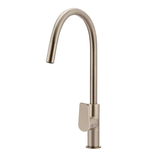 Meir Paddle Round Pull Out Kitchen Sink Mixer Tap Champagne
