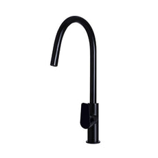 Meir Paddle Round Pull Out Kitchen Sink Mixer Tap Matte Black -The Blue Space