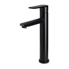 Meir Paddle Round Tall Basin Mixer Matte Black - The Blue Space