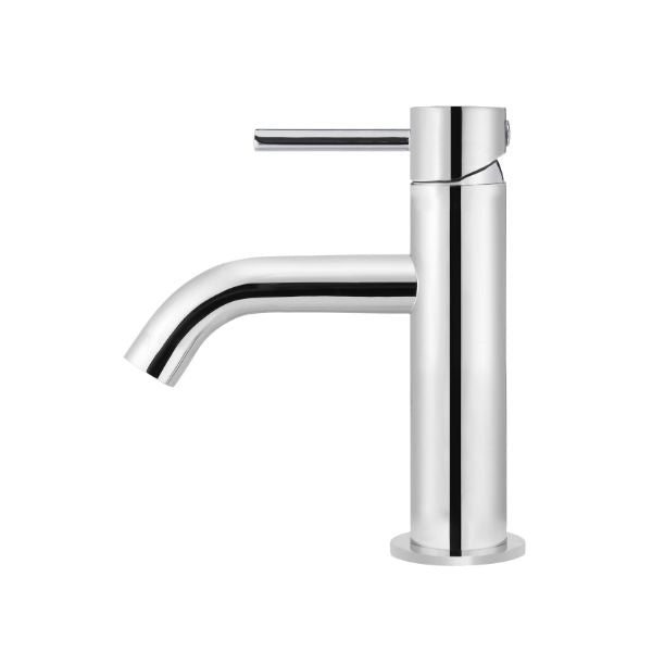 Meir Piccola Basin Mixer - Chrome in side view - The Blue Space