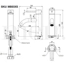 Technical Drawing: Meir Piccola Basin Mixer MB03XS