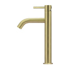 Meir Piccola Tall Basin Mixer - Tiger Bronze in side view - The Blue Space