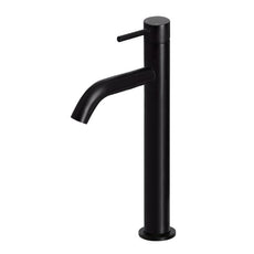 Meir Piccola Tall Basin Mixer - Matte Black in side angel view - The Blue Space