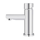 Meir Pinless Round Basin Mixer - Chrome in side view - The Blue Space