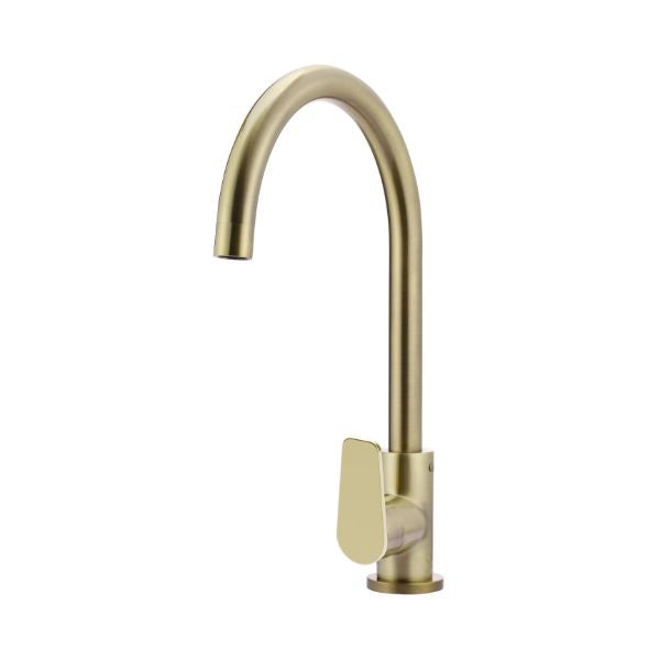 Meir Paddle Round Gooseneck Kitchen Sink Mixer Tap Tiger Bronze