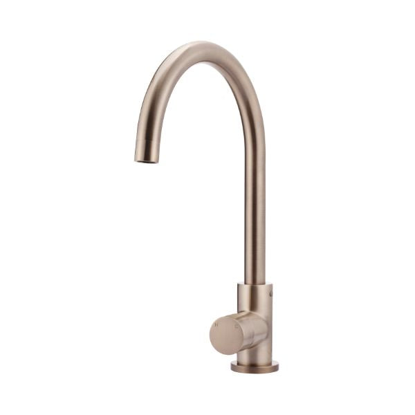 Meir Pinless Round Kitchen Sink Mixer Tap Champagne