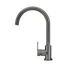 Meir Paddle Round Gooseneck Kitchen Sink Mixer Tap Shadow in Side view - The Blue Space