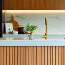 Meir Pinless Round Kitchen Sink Mixer Tap Tiger Bronze in Modern Kitchen Design - The Blue Space