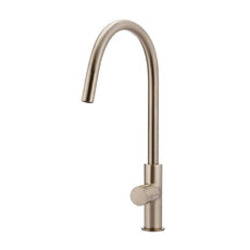 Meir Pinless Round Pull Out Kitchen Sink Mixer Tap Champagne - The Blue Space