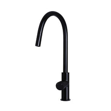 Meir Pinless Round Pull Out Kitchen Sink Mixer Tap Matte Black - The Blue Space