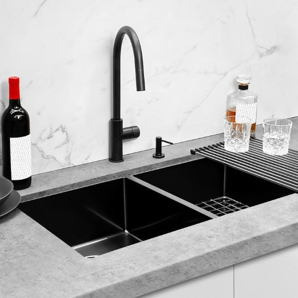 Meir Pinless Round Pull Out Kitchen Sink Mixer Tap Matte Black Online