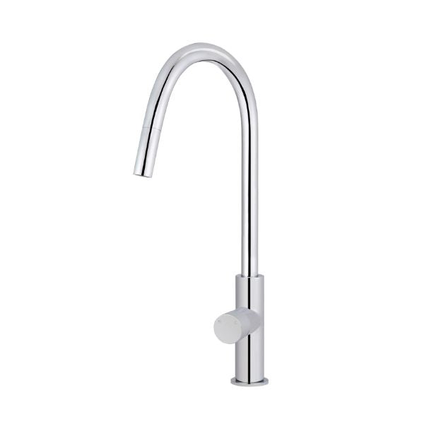 Meir Pinless Round Pull Out Kitchen Sink Mixer Tap Chrome