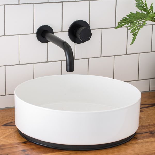 Meir Pinless Round Wall Mixer Matte Black - The Blue Space