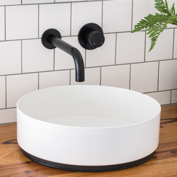 Meir Pinless Round Wall Mixer Matte Black