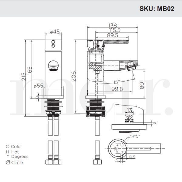 Meir Round Basin Mixer - Shadow