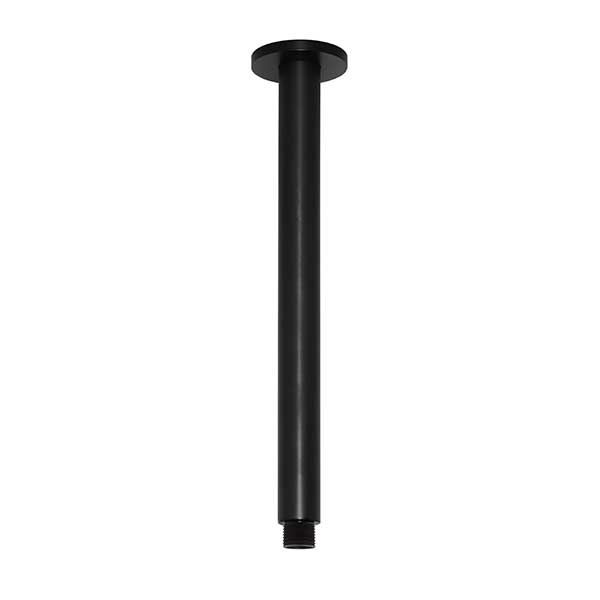 Meir Round Ceiling Shower Arm 300mm Matte Black - The Blue Space 