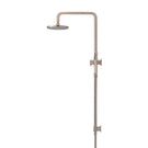 Meir Round Combination Shower Rail 200mm Rose & Hand Shower - Champagne | The Blue Space