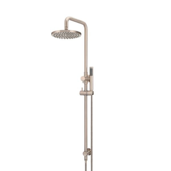 Meir Round Combination Shower Rail 200mm Rose & Hand Shower - Champagne | The Blue Space