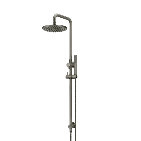 Meir Round Combination Shower Rail 200mm Rose & Hand Shower - Shadow