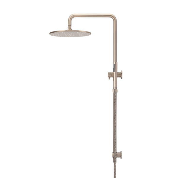 Meir Round Combination Shower Rail 300mm Rose & Hand Shower - Champagne
