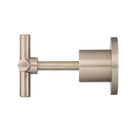 Meir Round Cross Handle Jumper Valve Wall Top Assemblies Champagne in side view - The Blue Space