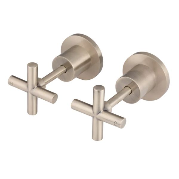 Meir Round Cross Handle Jumper Valve Wall Top Assemblies Champagne