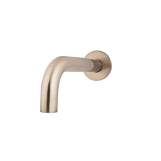 Meir Round Curved 200mm Wall Spout Champagne | The Blue Space