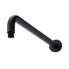 Meir Round Curved Wall Shower Arm 400mm Matte Black - The Blue Space 