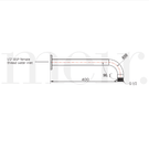 Meir Round Curved Wall Shower Arm 400mm Technical Drawing  - The Blue Space 