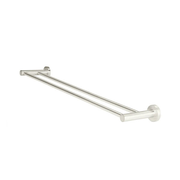 Meir Round Double Towel Rail 600mm Brushed Nickel - The Blue Space