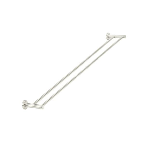 Meir Round Double Towel Rail 900mm PVD Brushed Nickel - The Blue Space