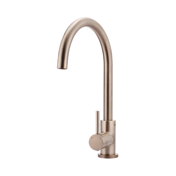 Meir Round Kitchen Tap Mixer Champagne - The Blue Space