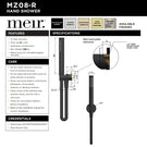 Technical Drawing: Meir Round Hand Shower on Bracket