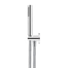 Meir Round Hand Shower on Bracket Chrome in side view - The Blue Space