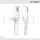 Technical Drawing: Meir Round Hand Shower on Swivel Bracket