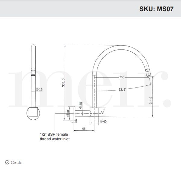 Meir Round High-Rise Swivel Wall Spout Shadow