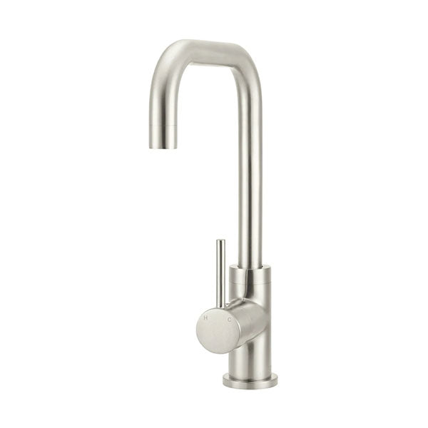 Meir Round Squareline Kitchen Sink Mixer Brushed Nickel