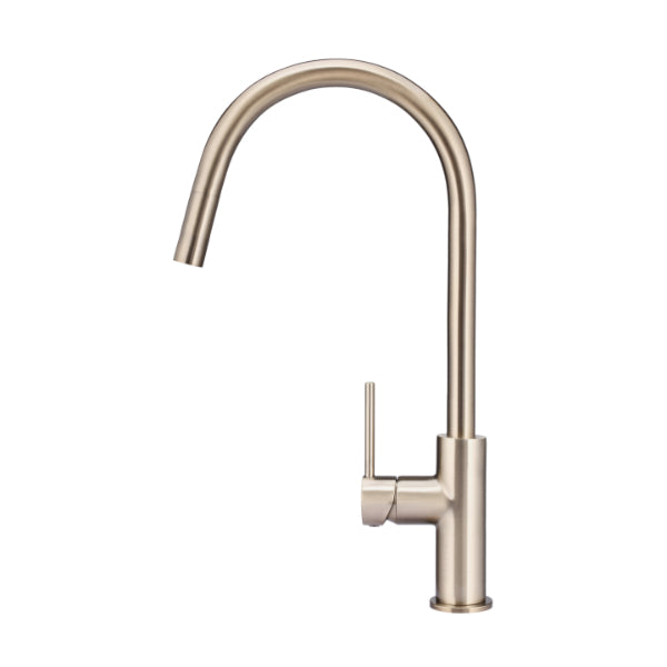 Meir Round Piccola Pull Out Kitchen Mixer Tap Champagne | The Blue Space