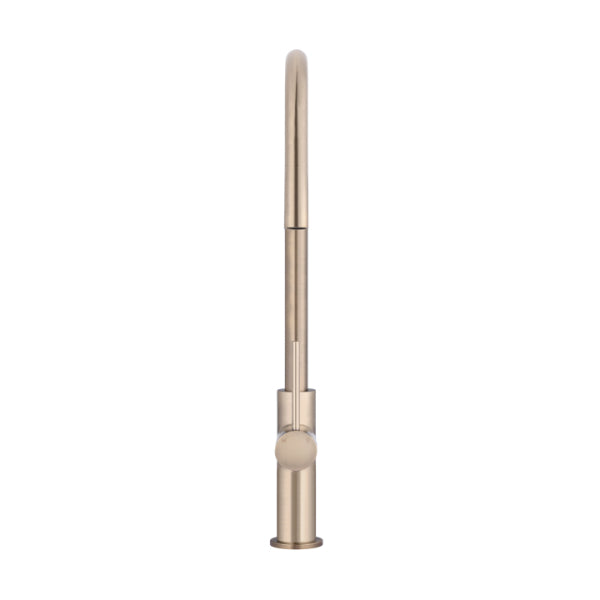 Meir Round Piccola Pull Out Kitchen Sink Mixer Tap Champagne