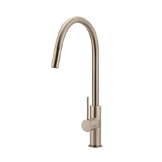 Meir Round Piccola Pull Out Kitchen Mixer Tap Champagne | The Blue Space