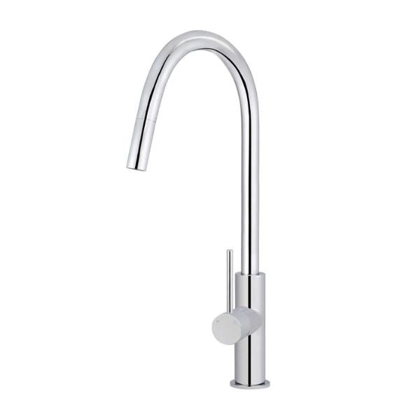 Meir Round Piccola Pull Out Kitchen Mixer - Chrome