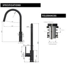 Technical Drawing: Meir Round Piccola Pull Out Kitchen Sink Mixer Tap MK17-C