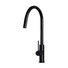 Meir Round Piccola Pull Out Kitchen Sink Mixer Tap Matte Black - The Blue Space