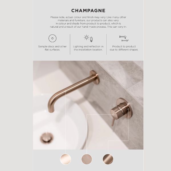 Meir Round Single Towel Rail Champagne 600mm Features - The Blue Space