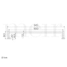Meir Round Single Towel Rail Technical Drawing 900mm - The Blue Space