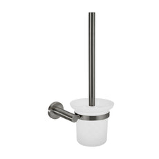 Meir Round Toilet Brush and Holder Shadow - The Blue Space