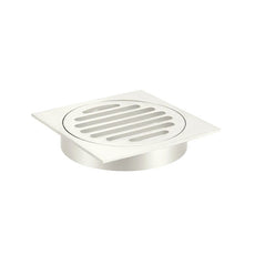 Meir Square Floor Grate Shower Drain 100mm Outlet - Brushed Nickel - The Blue Space
