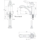 Modern National Bordeaux Basin Mixer Technical Drawing - The Blue Space