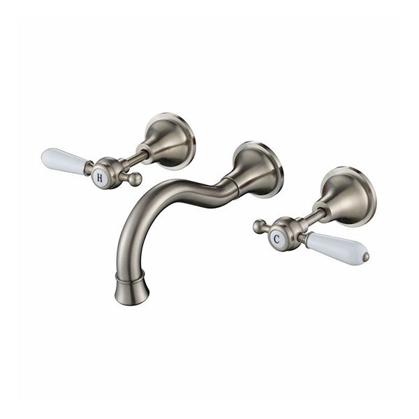 Modern National Bordeaux Wall Bath Set Brushed Nickel - Online at The Blue Space
