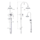Modern National Bordeaux Twin Shower System Technical Drawing - The Blue Space